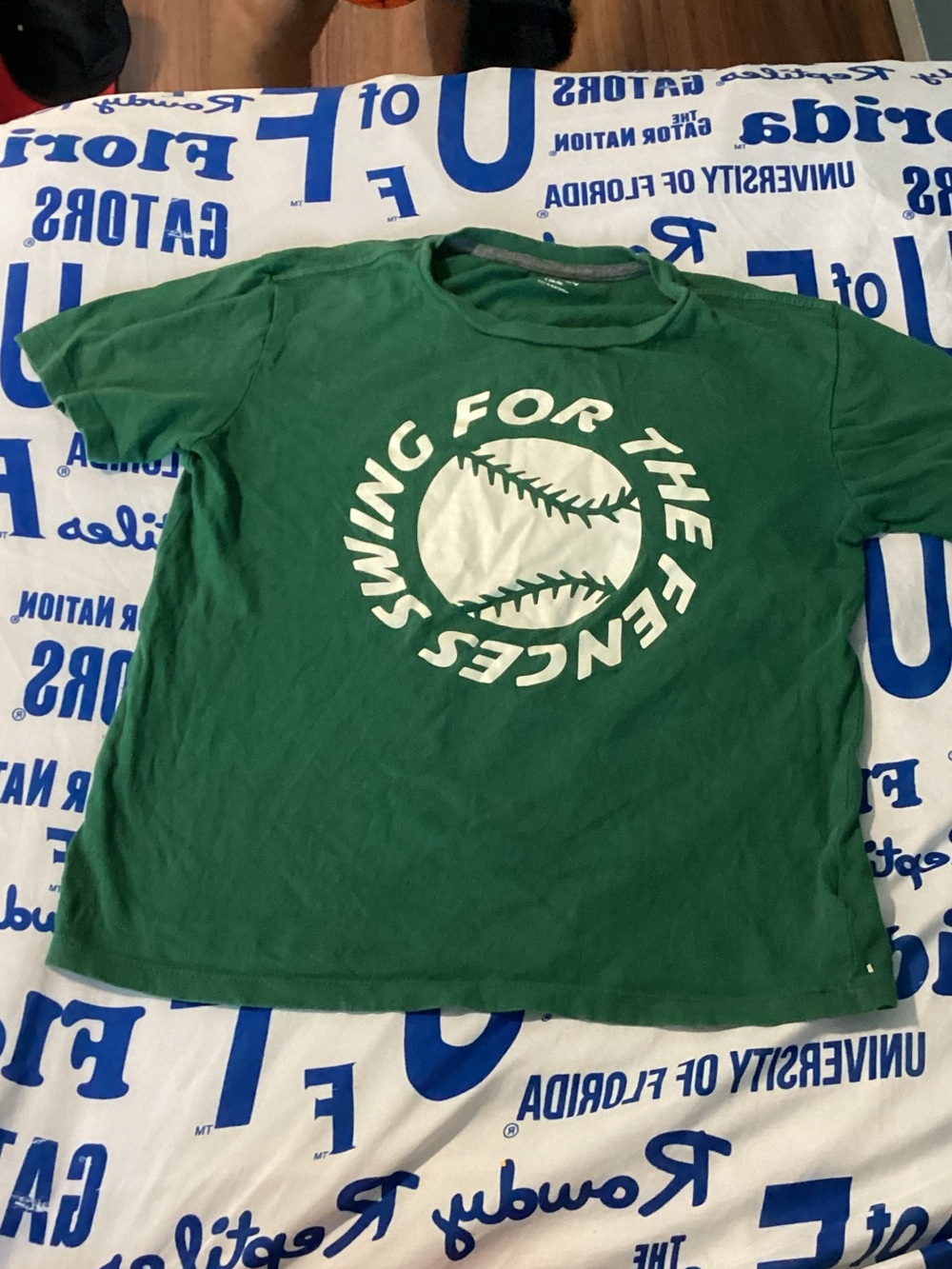 Old Navy Green Baseball Graphic Tee with White Print